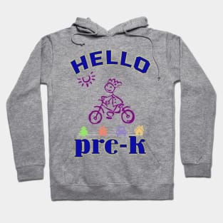 Hello Pre-K, Kindergarten Welcome Design Hoodie